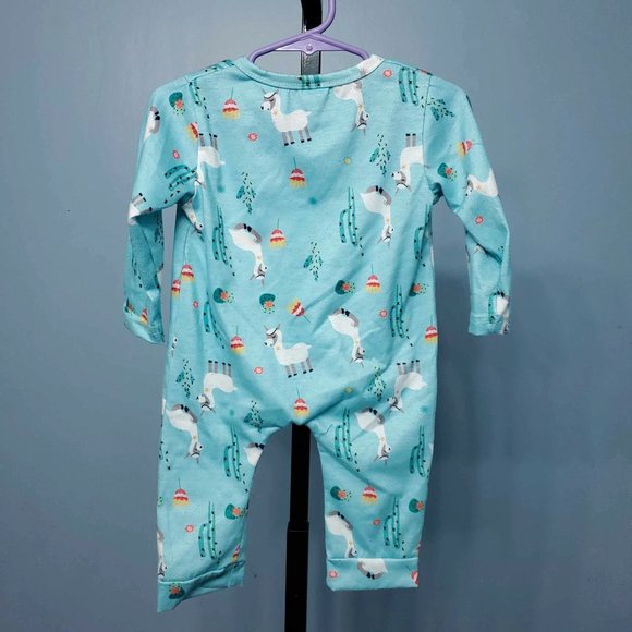 Infant Baby Blue Long Sleeve Print Romper Jumpsuit |Size: 80 (12-18M) - Picture 2 of 4